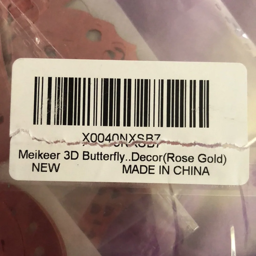 3D Butterfly Decoration Rose‎ Gold Pack New